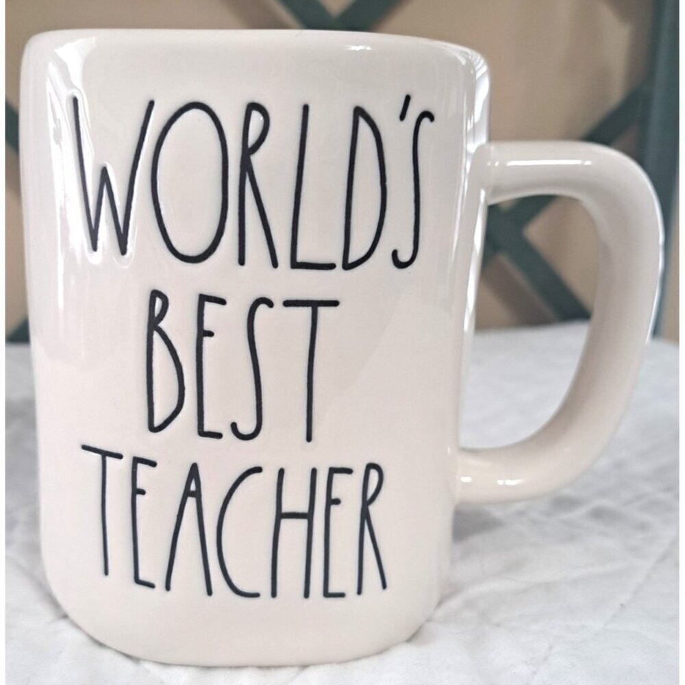 Rae Dunn Artisan Collection By Magenta "World's Best Teacher" Mug Porcelain